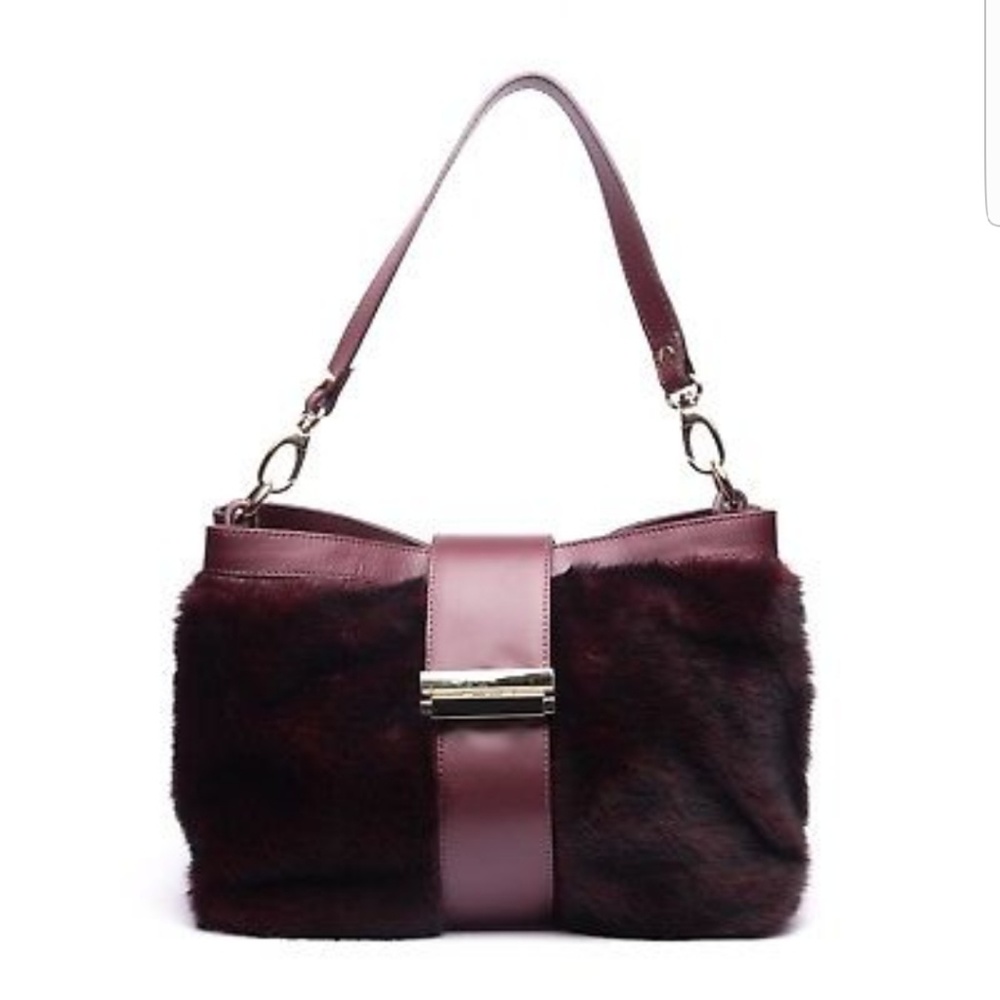 💥  Nardelli Fur Oxblood Bag Made in Italy